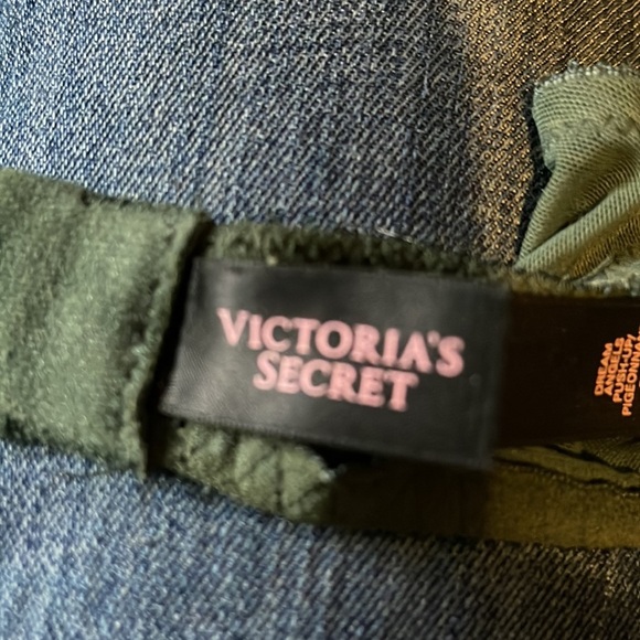 Victoria's Secret Dream Angels Push Up Bra Dark Green Lace Overlay 32D - Picture 13 of 16